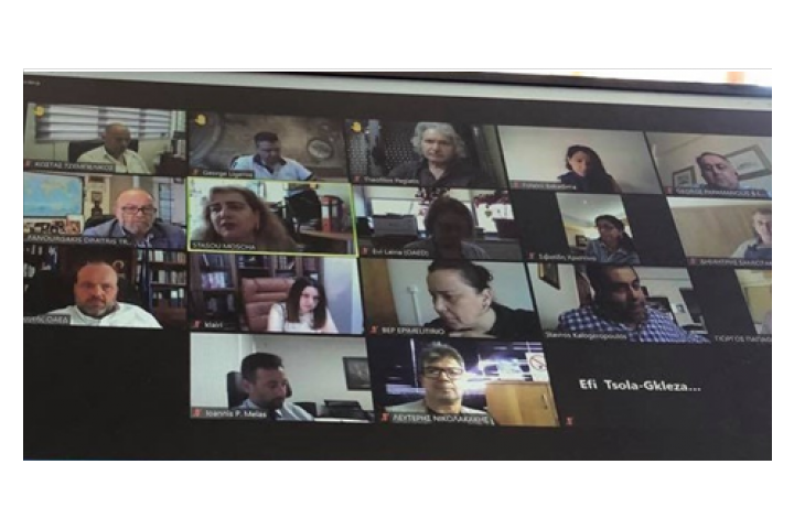 "Διαδικτυακή συζήτηση του Προέδρου και της Ομάδας Εργασίας για την Τεχνική Εκπαίδευση του Β.Ε.Π. με τον Διοικητή και στελέχη του Ο.Α.Ε.Δ."